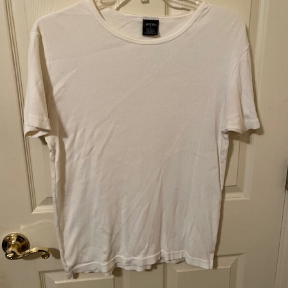 Accents Men's Cream Ribbed T-Shirt.  Size Large.